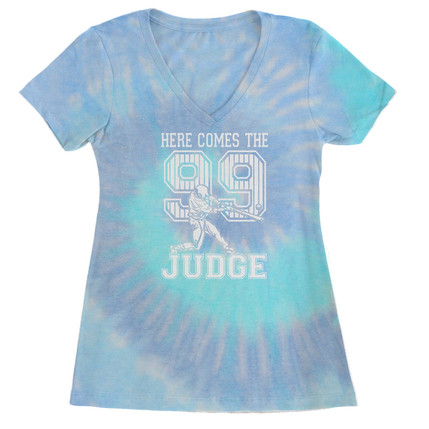 Here Comes The Judge 99 NY Baseball  Ladies V-Neck T-shirt