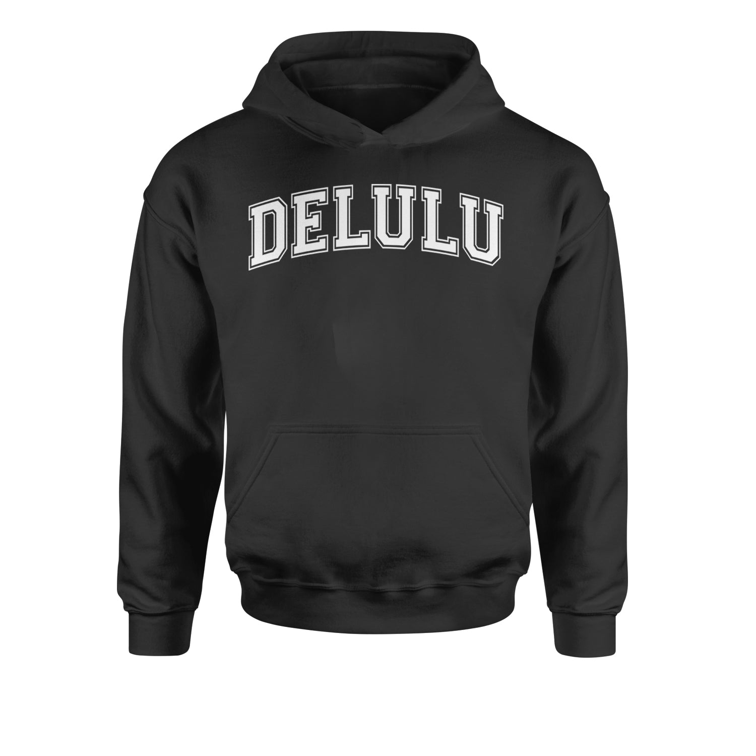 Delulu Delusional Light Hearted Youth-Sized Hoodie