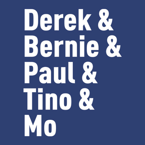 Derek and Bernie and Paul and Tino and Mo Mens T-shirt baseball, comes, here, judge, the by Expression Tees