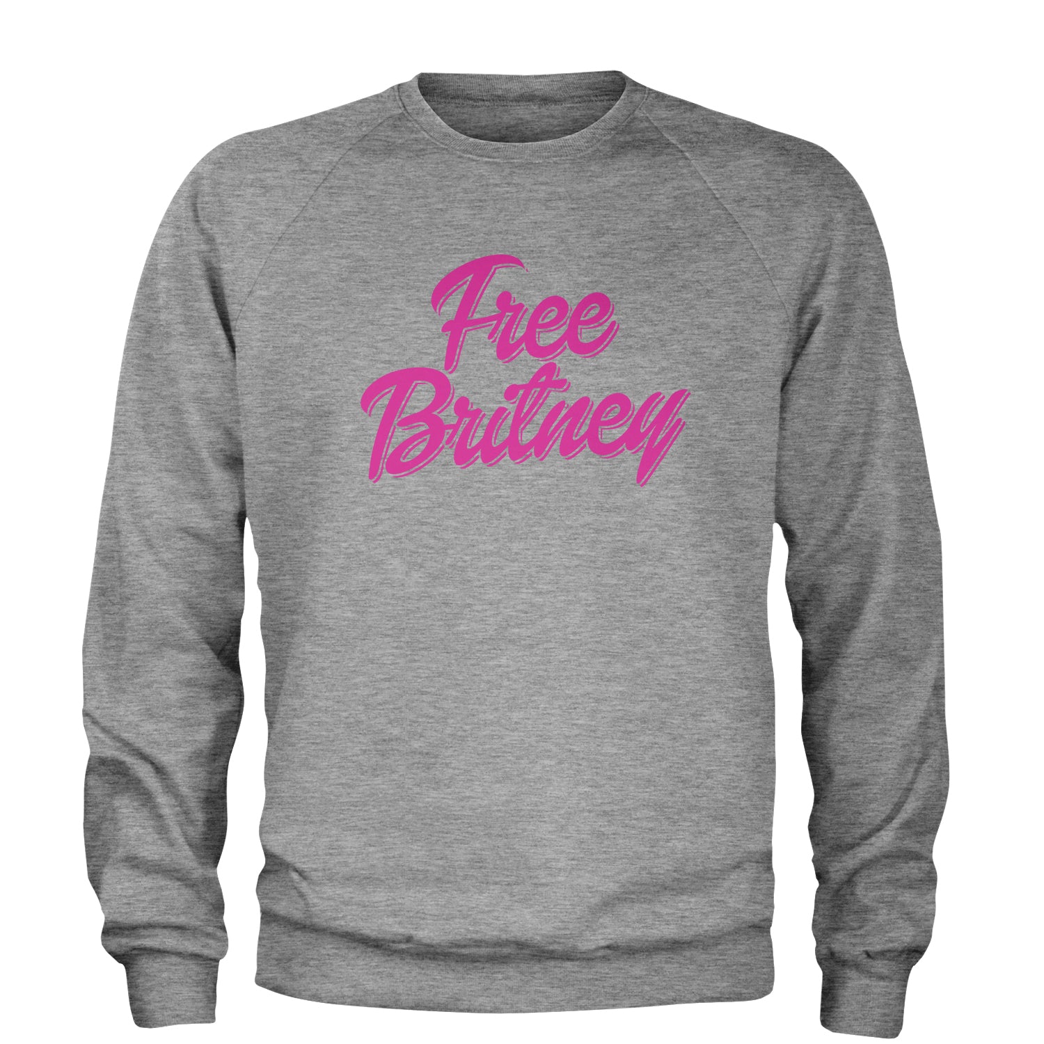 Pink Free Britney Adult Crewneck Sweatshirt again, did, I, it, more, music, one, oops, pop, spears, time, toxic by Expression Tees