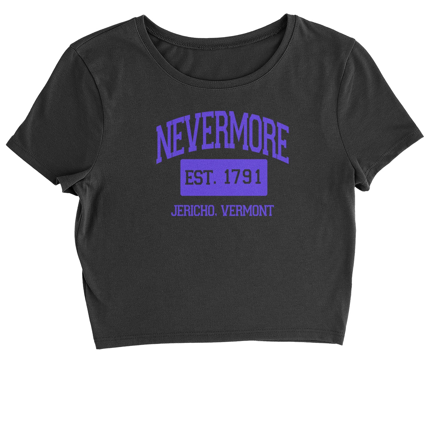 Nevermore Academy Wednesday Cropped T-Shirt addams, family, gomez, morticia, pugsly, ricci, Wednesday by Expression Tees