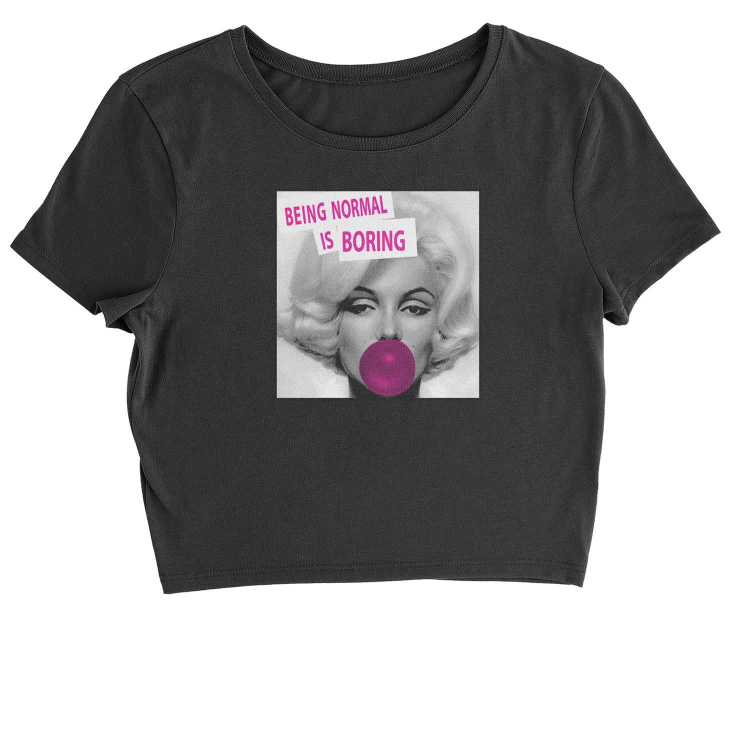 Marilyn Monroe Being Normal Is Boring Cropped T-Shirt art, iconic, marilyn, monroe, pop by Expression Tees