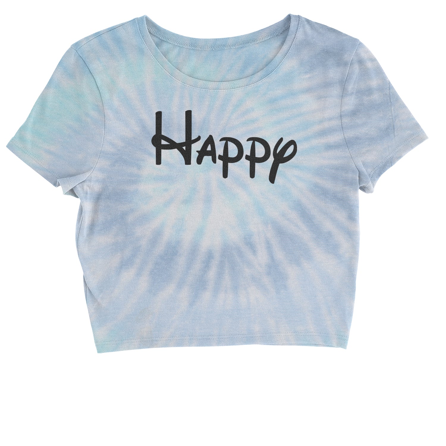 Happy - 7 Dwarfs Costume Cropped T-Shirt and, costume, dwarfs, group, halloween, matching, seven, snow, the, white by Expression Tees