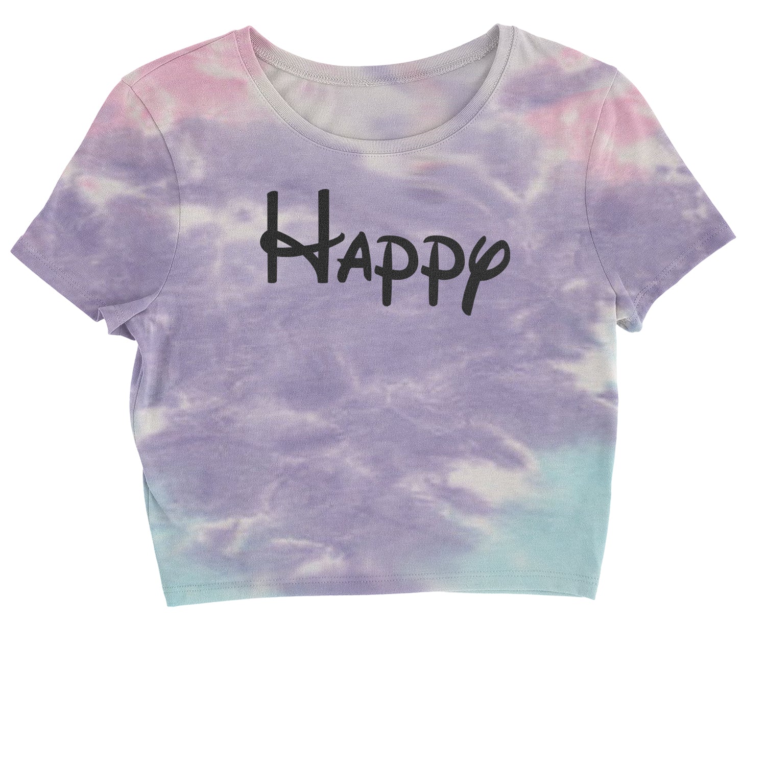 Happy - 7 Dwarfs Costume Cropped T-Shirt and, costume, dwarfs, group, halloween, matching, seven, snow, the, white by Expression Tees