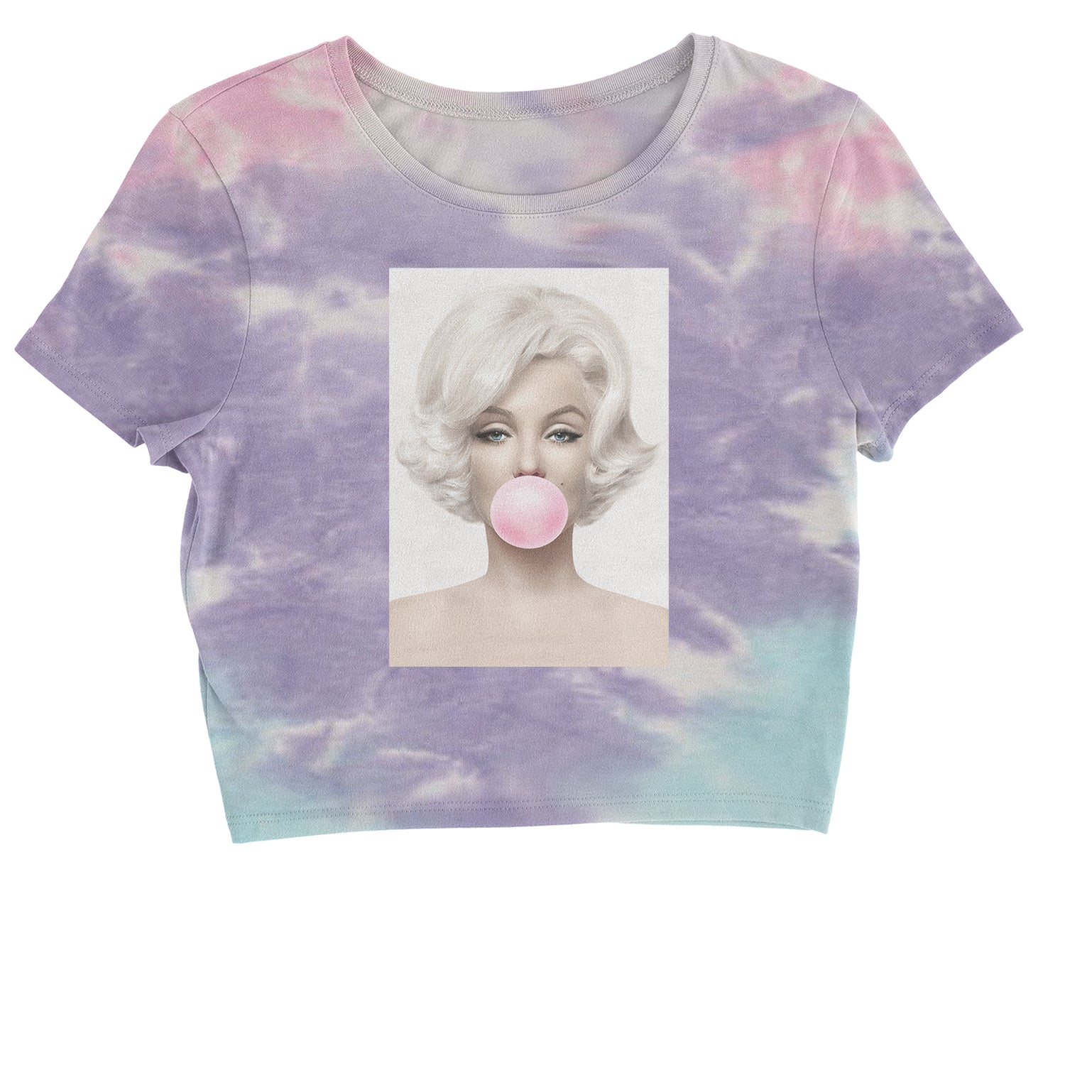 Marilyn Monroe Pink Bubble Gum Cropped T-Shirt marilyn, monroe by Expression Tees
