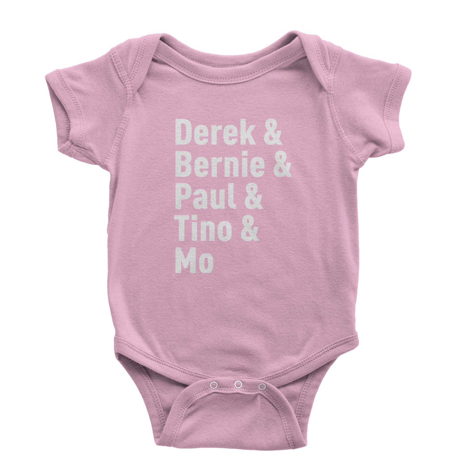 Derek and Bernie and Paul and Tino and Mo Infant One-Piece Romper Bodysuit and Toddler T-shirt baseball, comes, here, judge, the by Expression Tees