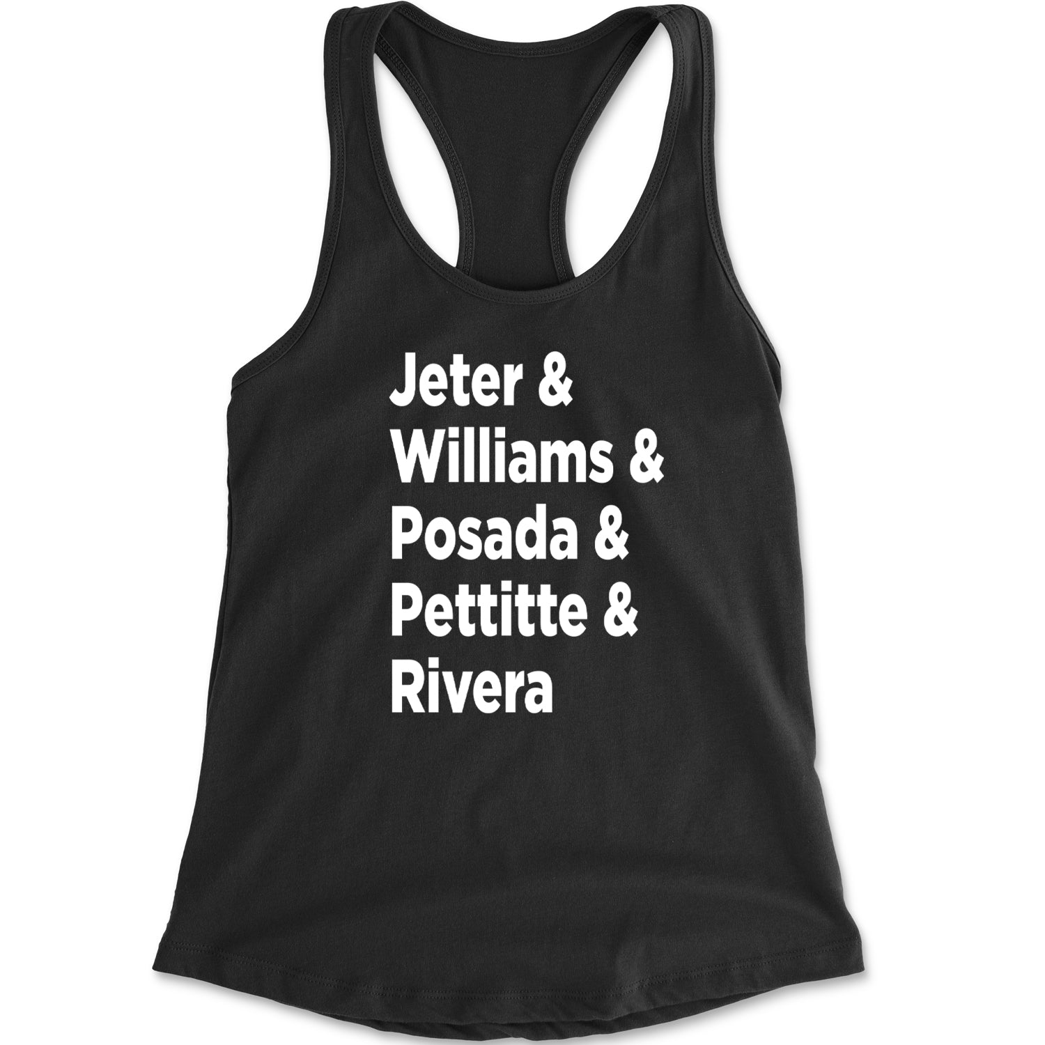 Jeter and Williams and Posada and Pettitte and Rivera Racerback Tank Top for Women baseball, comes, here, judge, the by Expression Tees