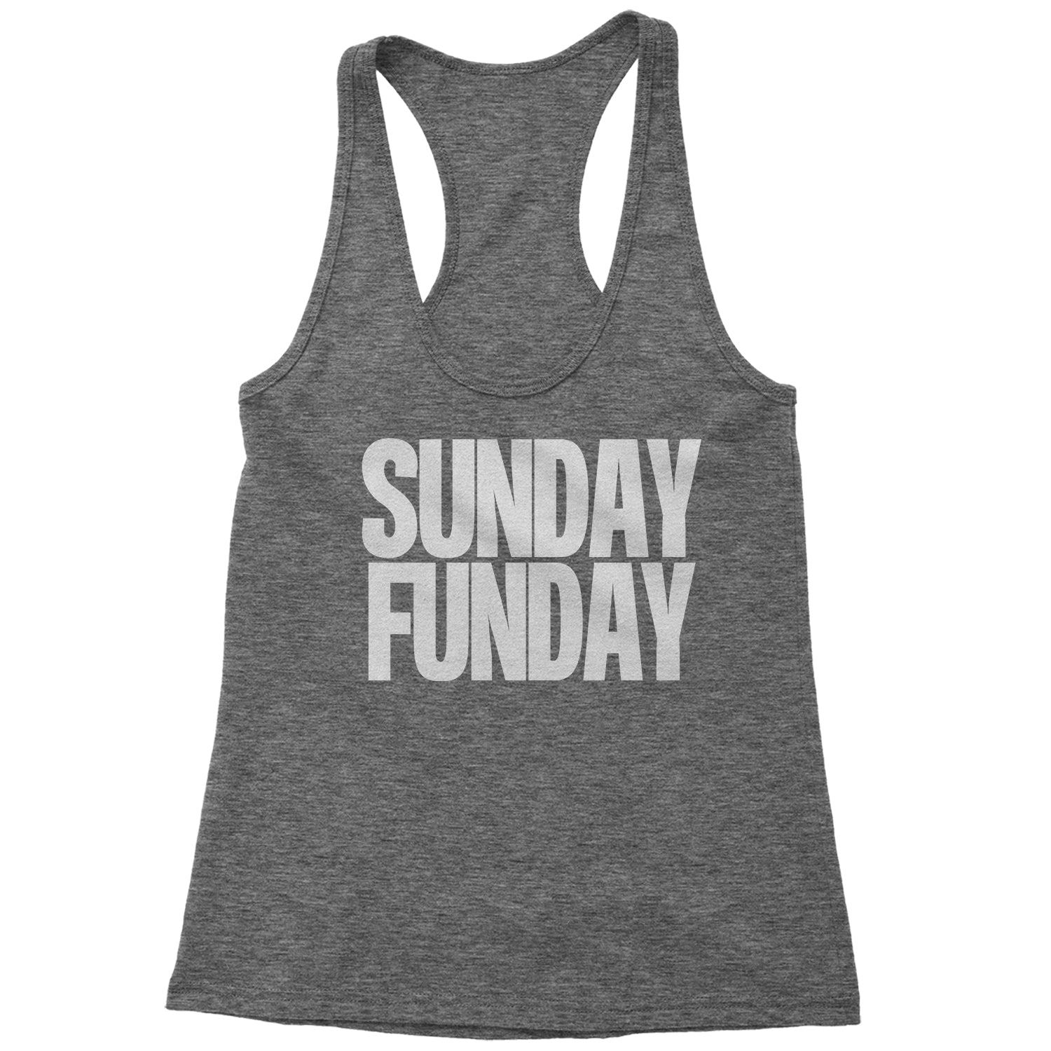 Sunday Funday Racerback Tank Top for Women day, drinking, fun, funday, partying, sun, Sunday by Expression Tees