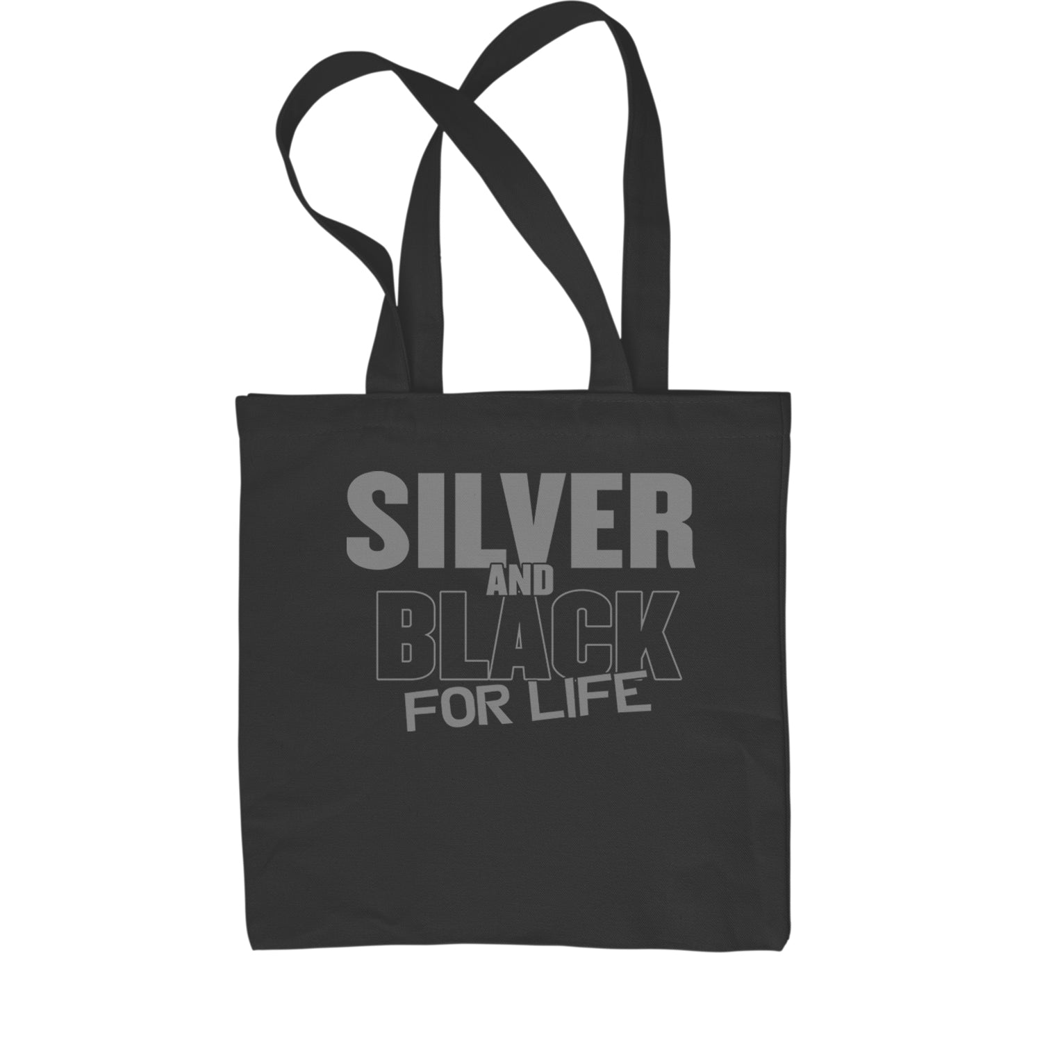 Silver And Black For Life Football Fan Shopping Tote Bag