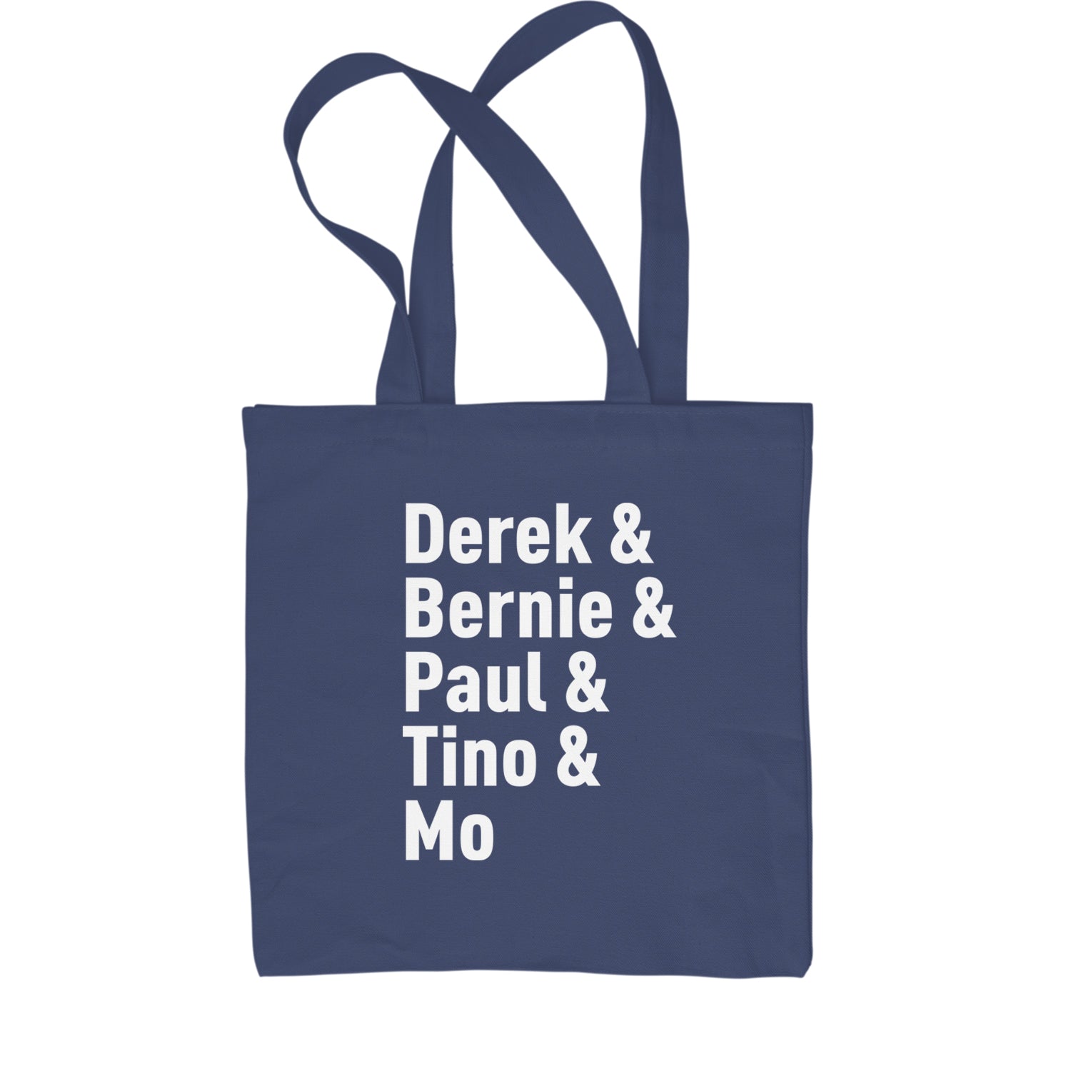 Derek and Bernie and Paul and Tino and Mo Shopping Tote Bag baseball, comes, here, judge, the by Expression Tees