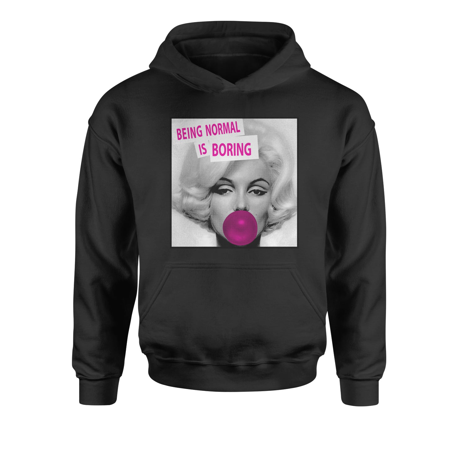 Marilyn Monroe Being Normal Is Boring Youth-Sized Hoodie art, iconic, marilyn, monroe, pop by Expression Tees