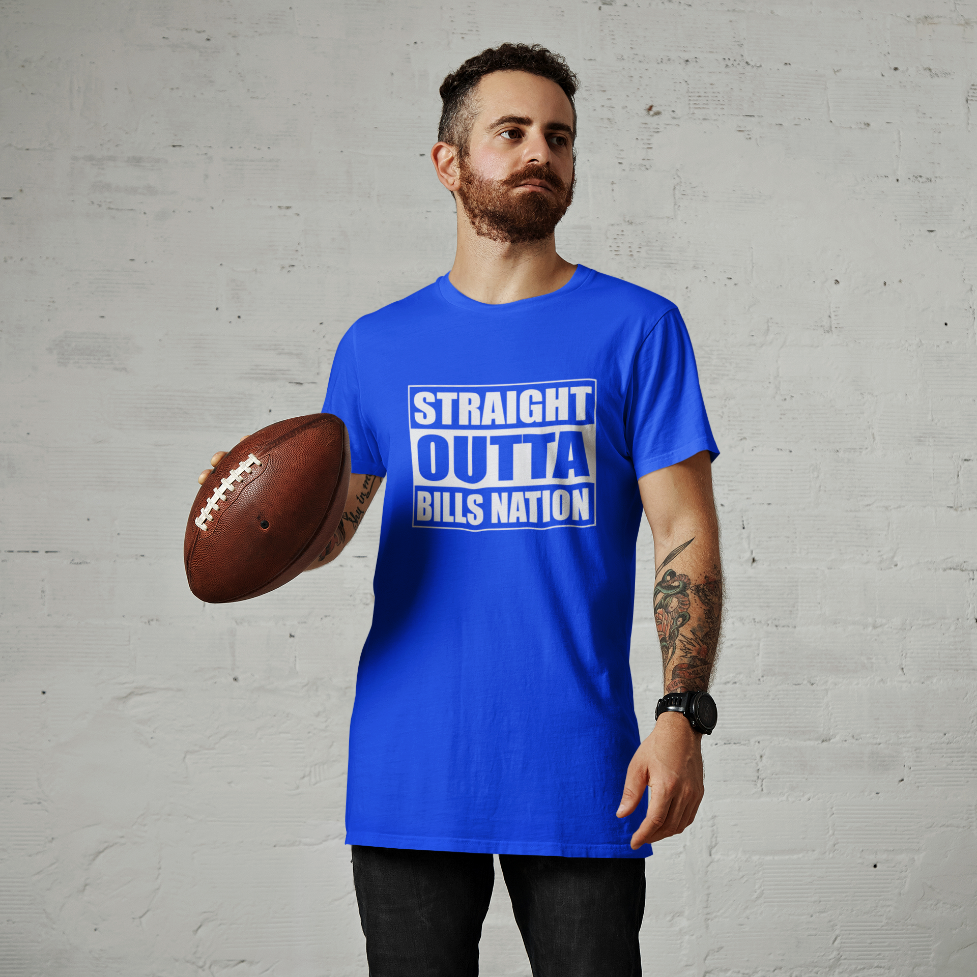 Straight Outta Bills Nation  Mens T-shirt 