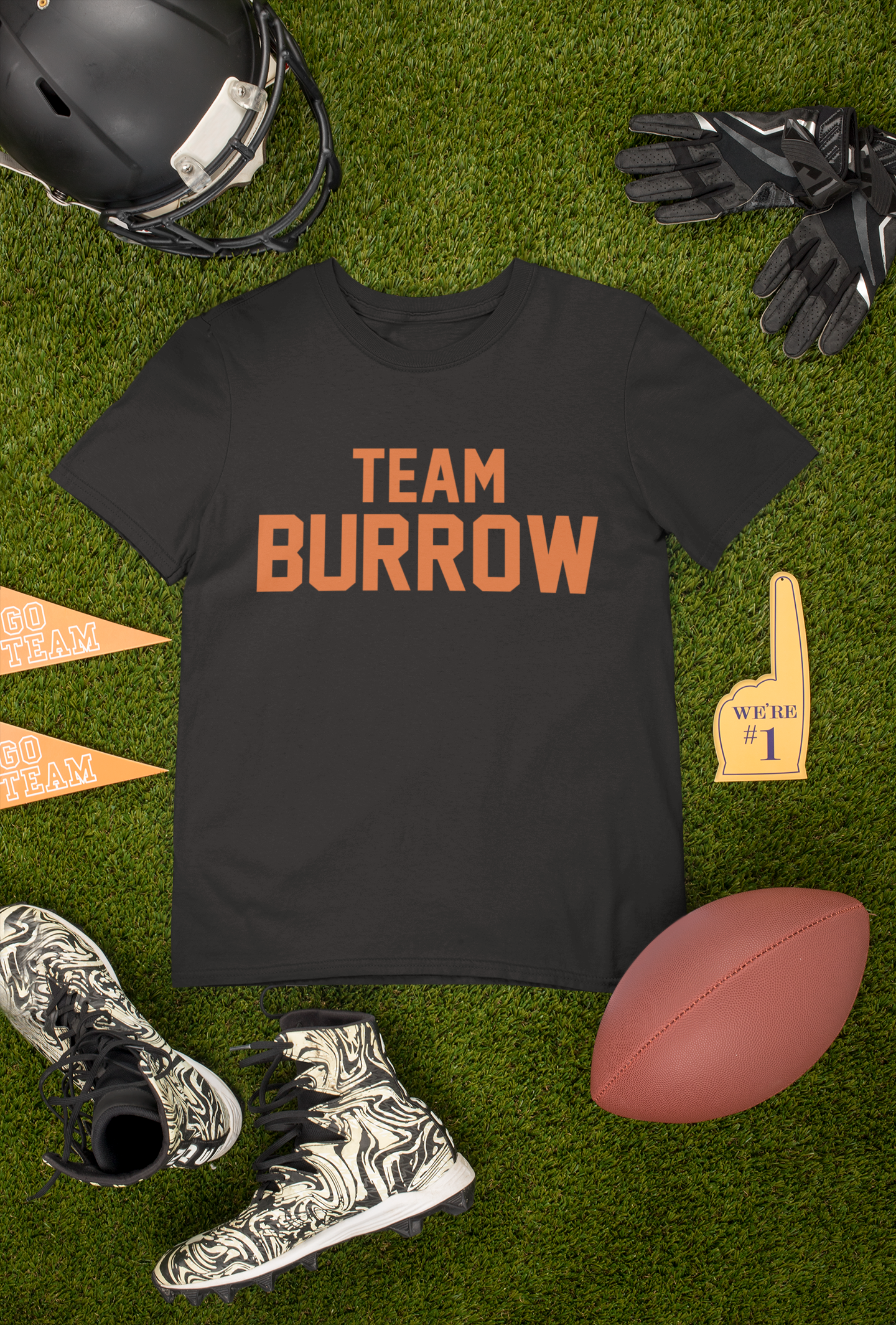 Team Burrow Cincinnati Mens T-shirt Black