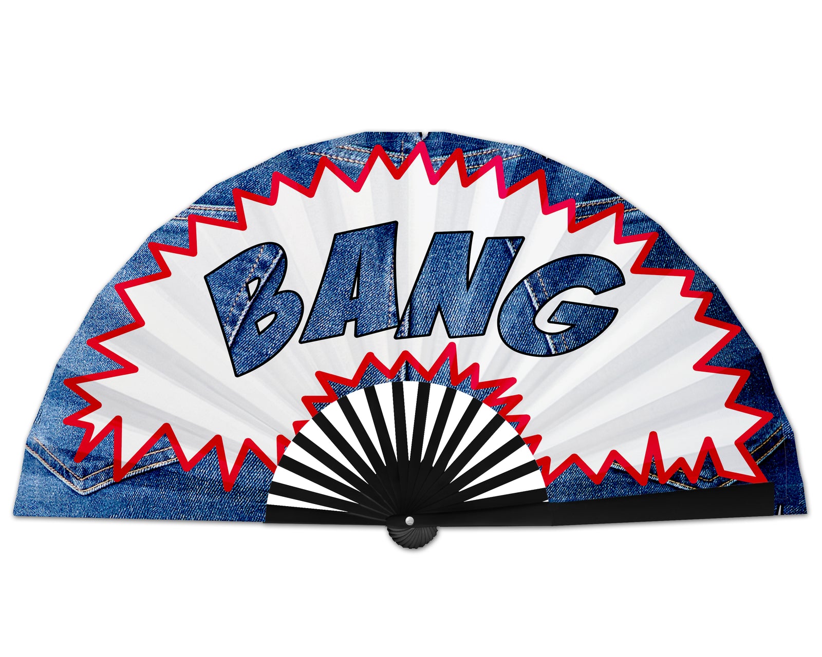 Cowboy Fan, Country Denim BANG Clack Fan, Concert Merch, Carter Show Hand Fan, Large Country Girl Foldable Fans, Gift, 26 Inch