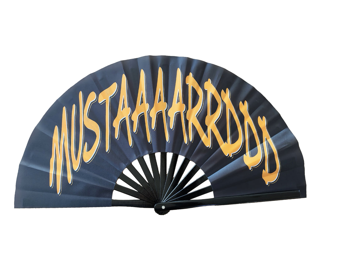 MUSTARD Large Concert Hand Fan - Folding CLACK Fan, Tv Off Fan, Perfect for Festivals, Raves, A-Minor