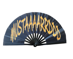 MUSTARD Large Concert Hand Fan - Folding CLACK Fan, Tv Off Fan, Perfect for Festivals, Raves, A-Minor