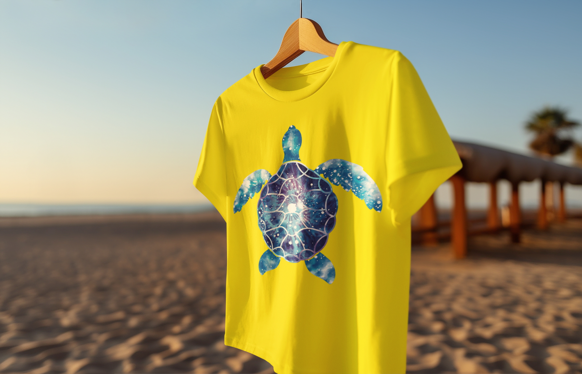 Ocean Aura Tie-Dye Sea Turtle Mens T-shirt 