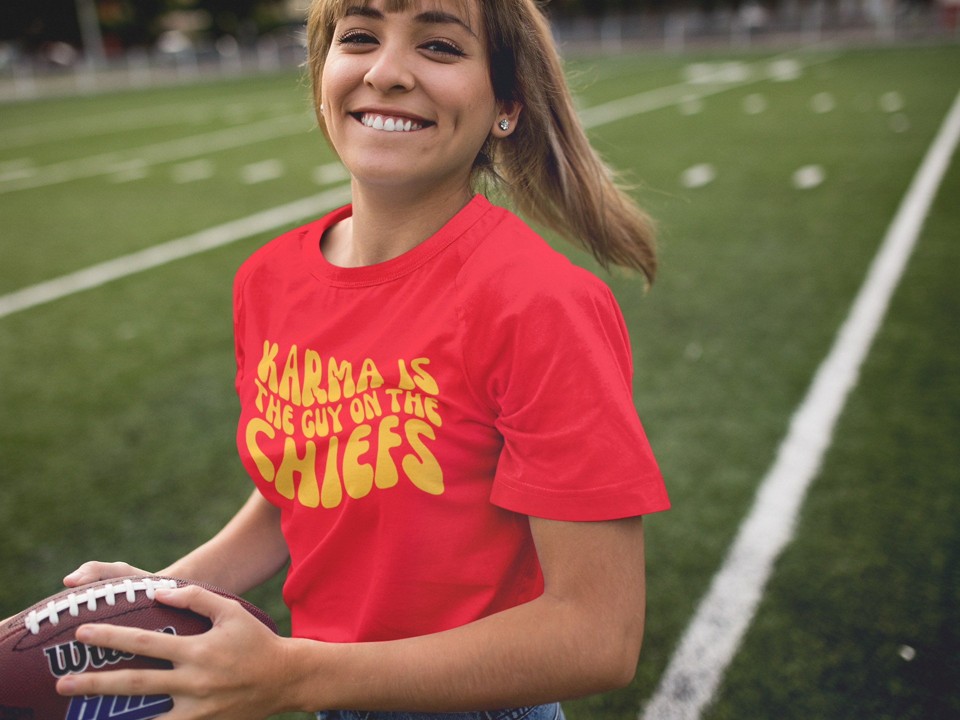 Karma Is The Guy On The Chiefs Boyfriend Mens T-shirt Red