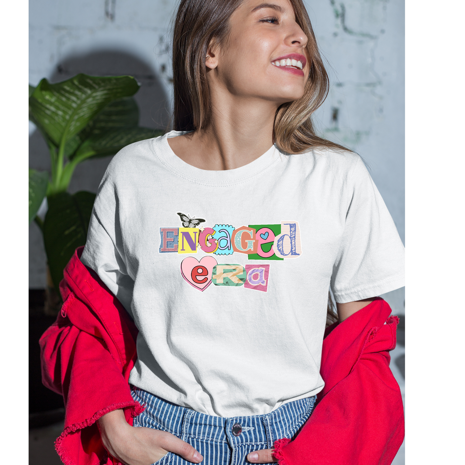 Engaged Era Aesthetic Retro Collage Design Mens T-shirt Black