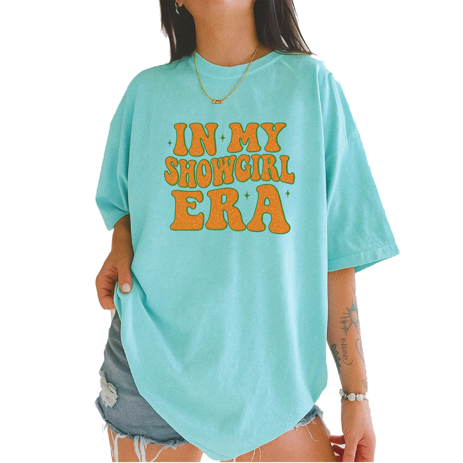 In My Showgirl Era Retro Mens T-shirt Teal