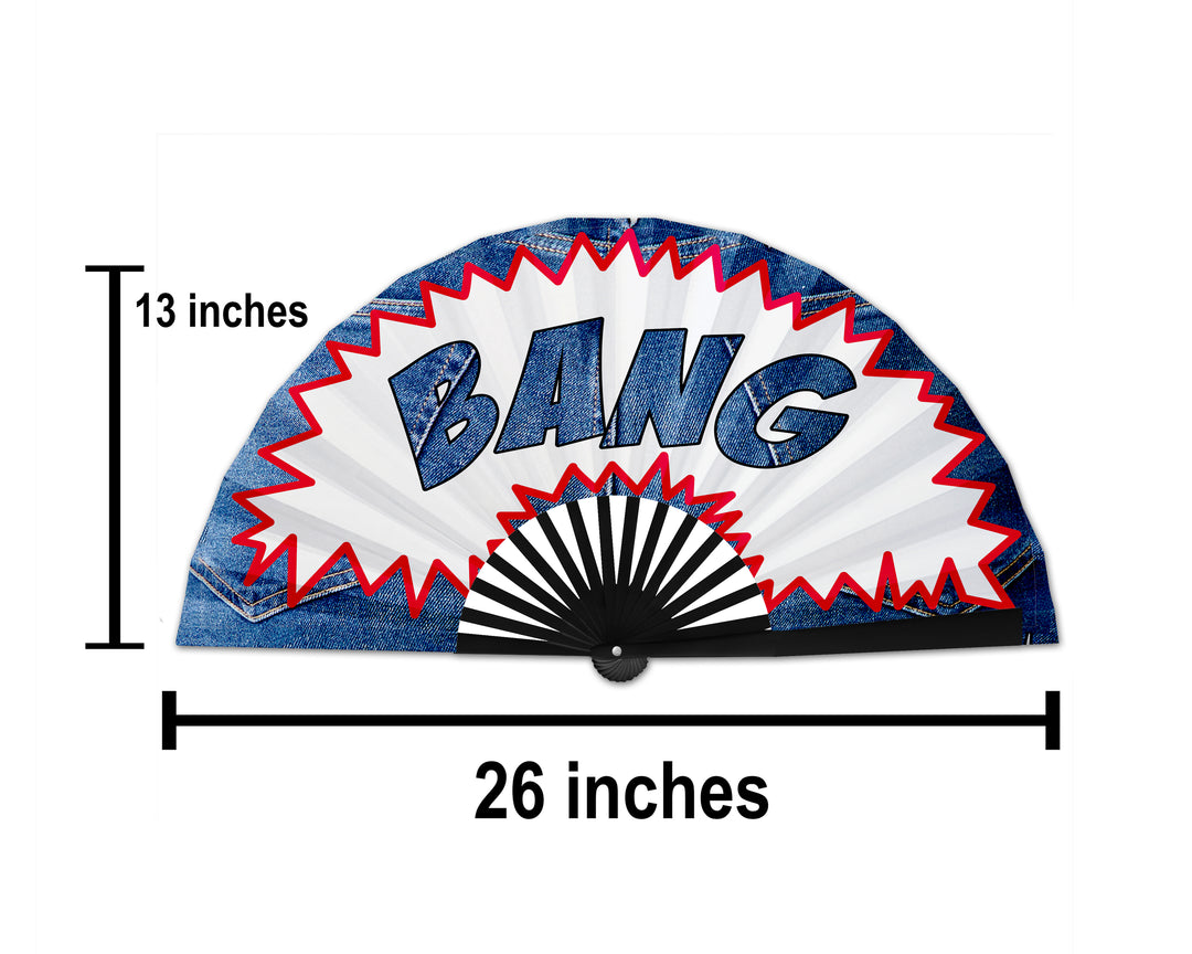 Cowboy Fan, Country Denim BANG Clack Fan, Concert Merch, Carter Show Hand Fan, Large Country Girl Foldable Fans, Gift, 26 Inch