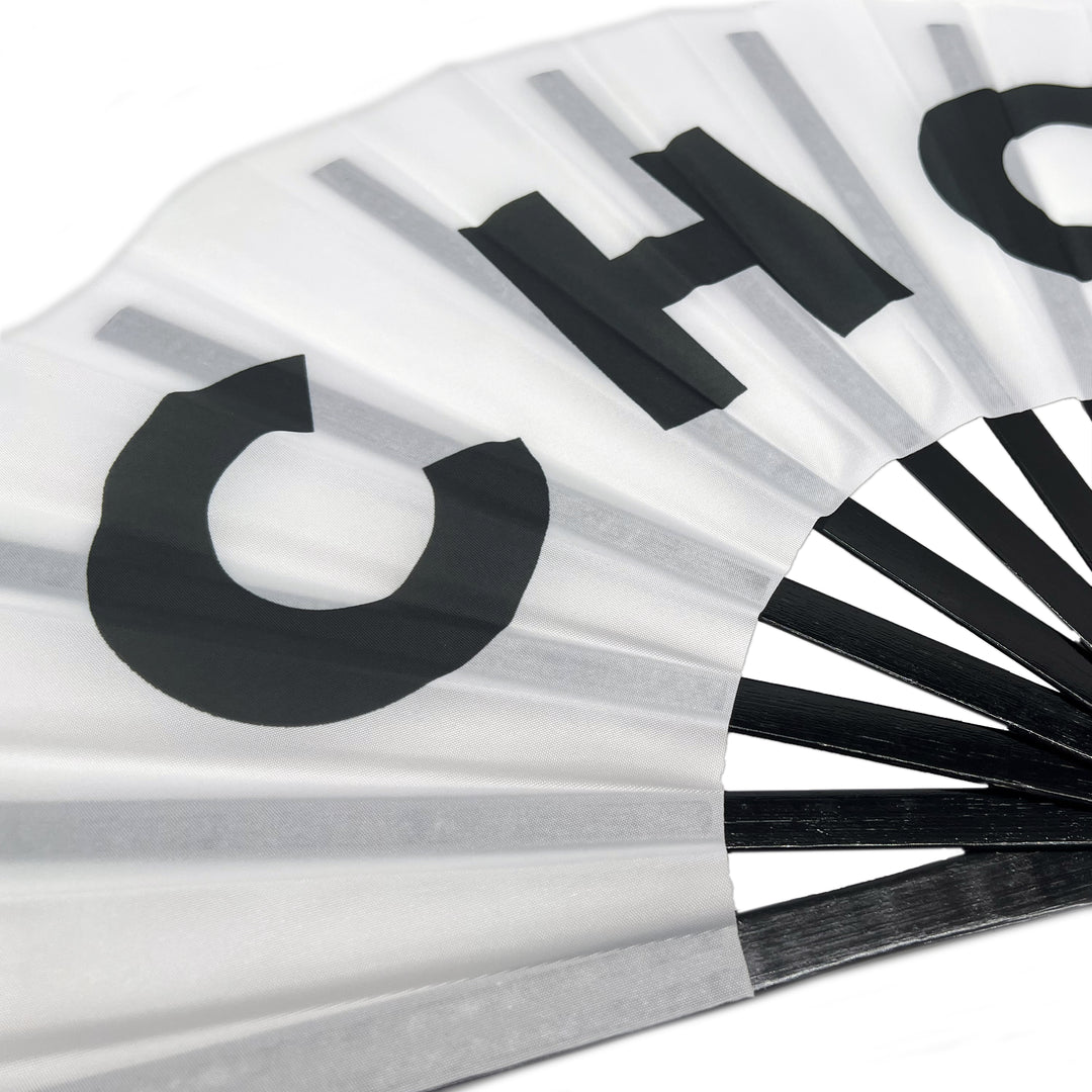 CHOP Large Concert Hand Fan - Foldable Handheld Celebration Fan, Perfect for Festivals, Raves, Abanicos de Mano para Fiesta