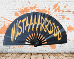 MUSTARD Large Concert Hand Fan - Folding CLACK Fan, Tv Off Fan, Perfect for Festivals, Raves, A-Minor