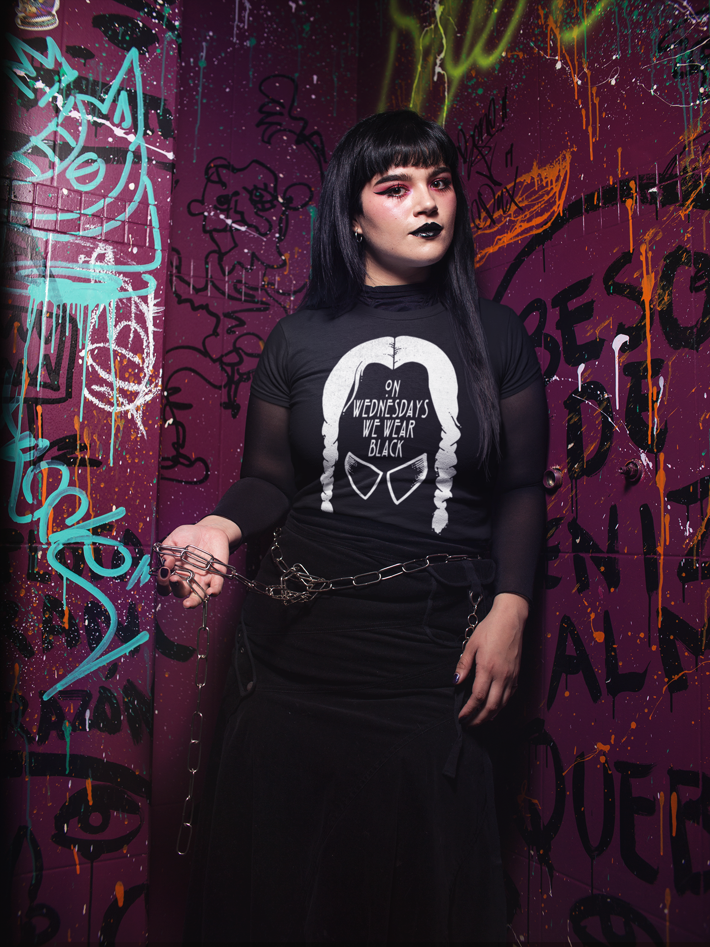 On Wednesdays, We Wear Black Mens T-shirt Black