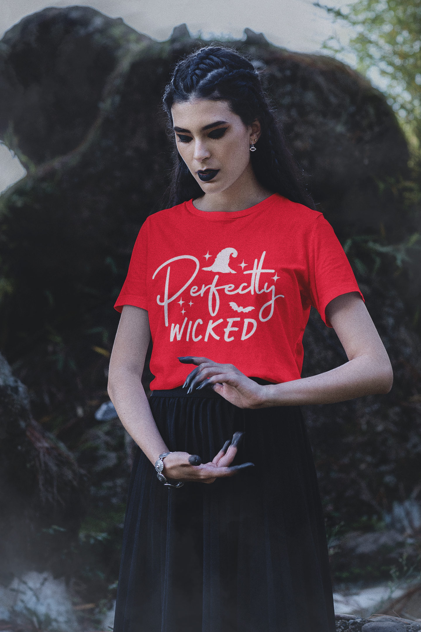 Perfectly Wicked Witchy Halloween Mens T-shirt Black