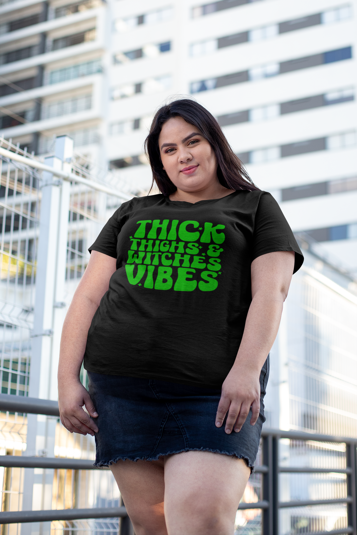 Thick Thighs And Witches Vibes Mens T-shirt Black