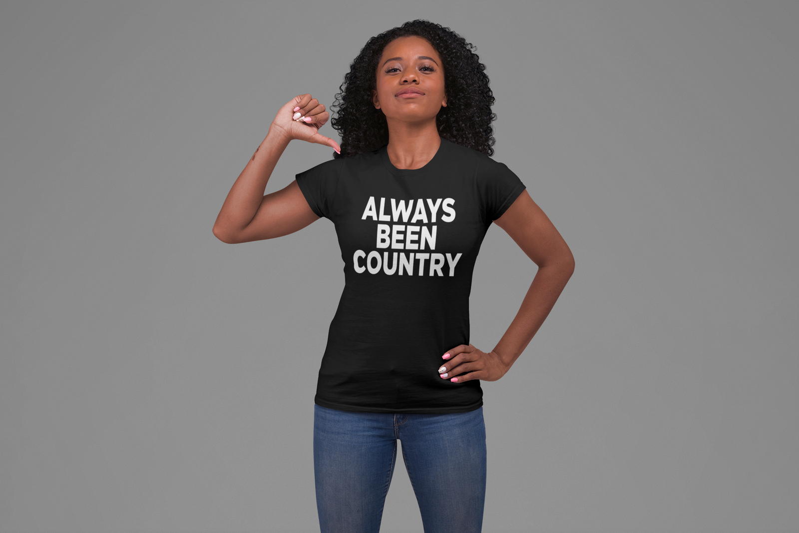 Always Been Country Music Mens T-shirt Black