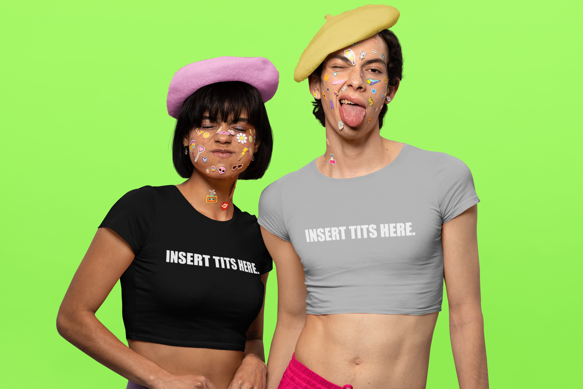 Insert Tits Here Brat Girl Mens T-shirt Black