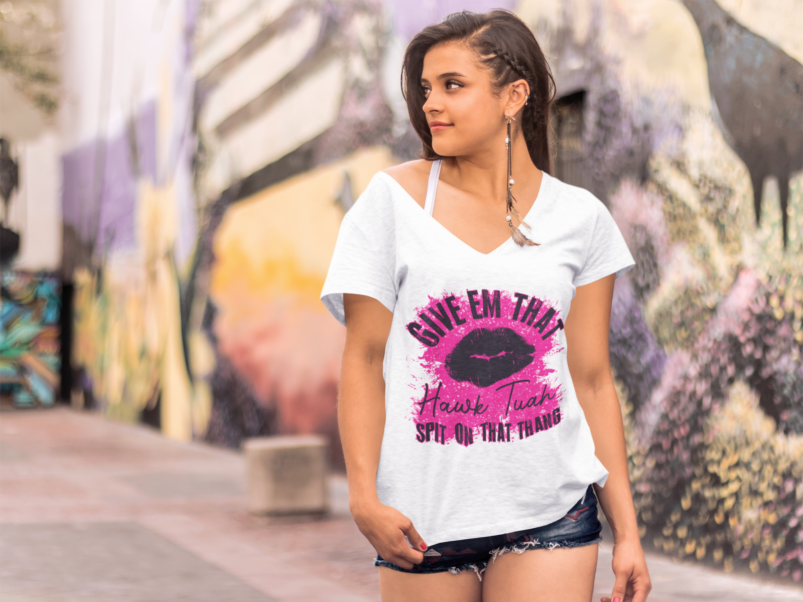 Give 'Em Hawk Tuah Spit On That Thang Mens T-shirt Tie-Dye Cotton Candy