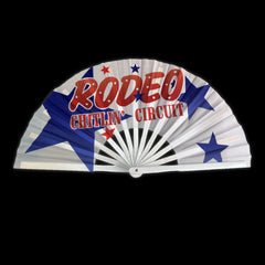 RODEO CHITLIN' CIRCUIT Large Concert Hand Fan - Foldable Handheld Cowboy Carter Fan, Perfect for Festivals, Raves, Abanicos de Mano para Fiesta
