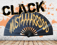 MUSTARD Large Concert Hand Fan - Folding CLACK Fan, Tv Off Fan, Perfect for Festivals, Raves, A-Minor