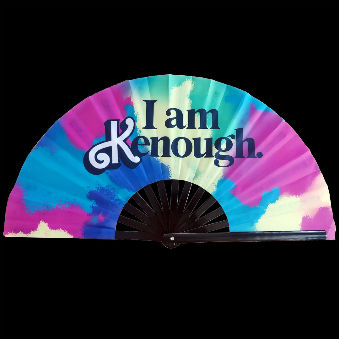 I AM KENOUGH Large Concert Hand Fan - Foldable Handheld Barbenheimer Fan, Perfect for Festivals, Raves, Abanicos de Mano para Fiesta