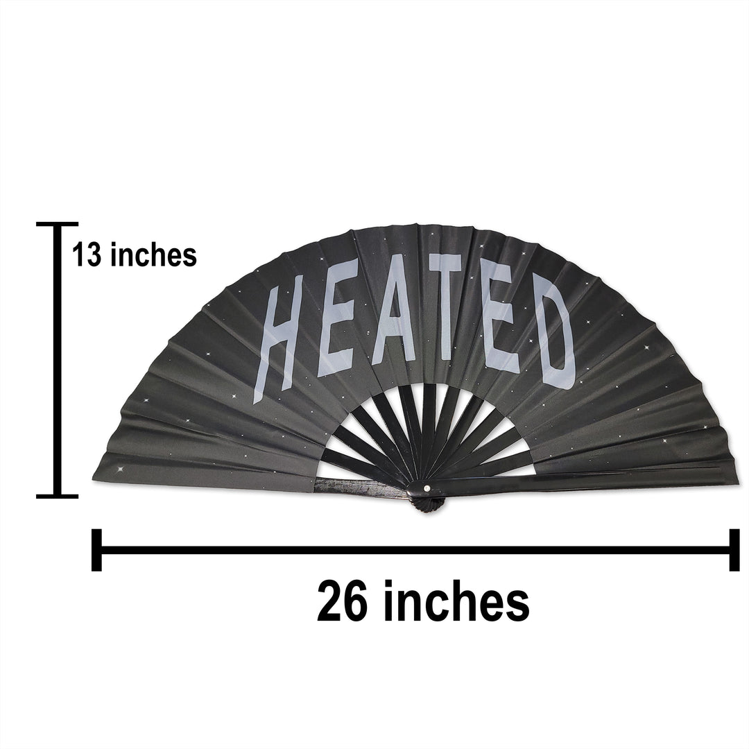 HEATED Large Concert Hand Fan - Foldable Handheld Renaissance Fan, Perfect for Festivals, Raves, Abanicos de Mano para Fiesta