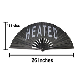 HEATED Large Concert Hand Fan - Foldable Handheld Renaissance Fan, Perfect for Festivals, Raves, Abanicos de Mano para Fiesta