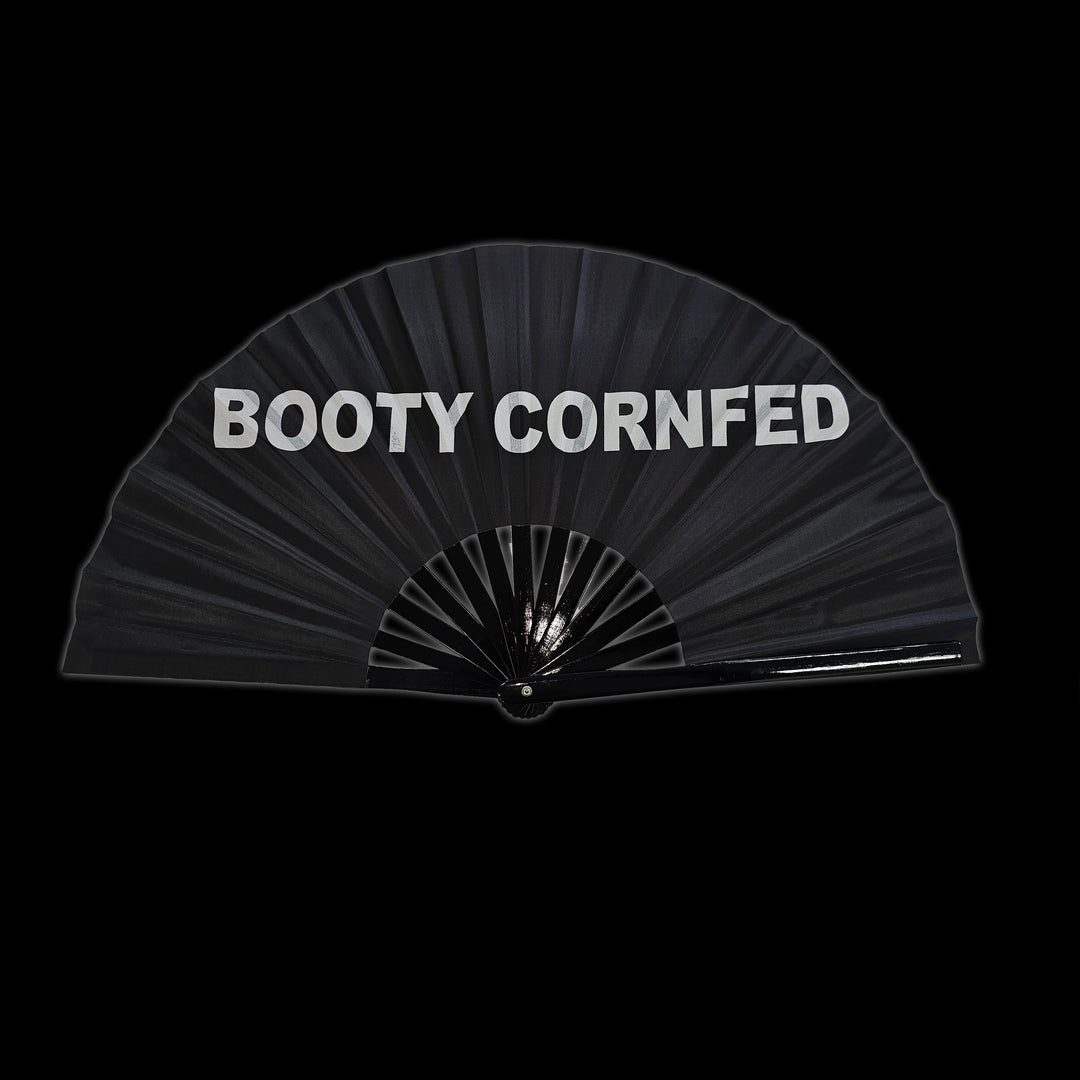 Booty Cornfed Large Concert Hand Fan - Foldable Handheld Cowboy Carter Fan, Perfect for Festivals, Raves, Abanicos de Mano para Fiesta