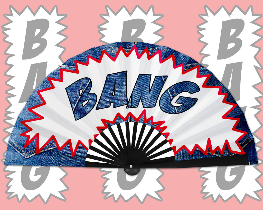 Cowboy Fan, Country Denim BANG Clack Fan, Concert Merch, Carter Show Hand Fan, Large Country Girl Foldable Fans, Gift, 26 Inch