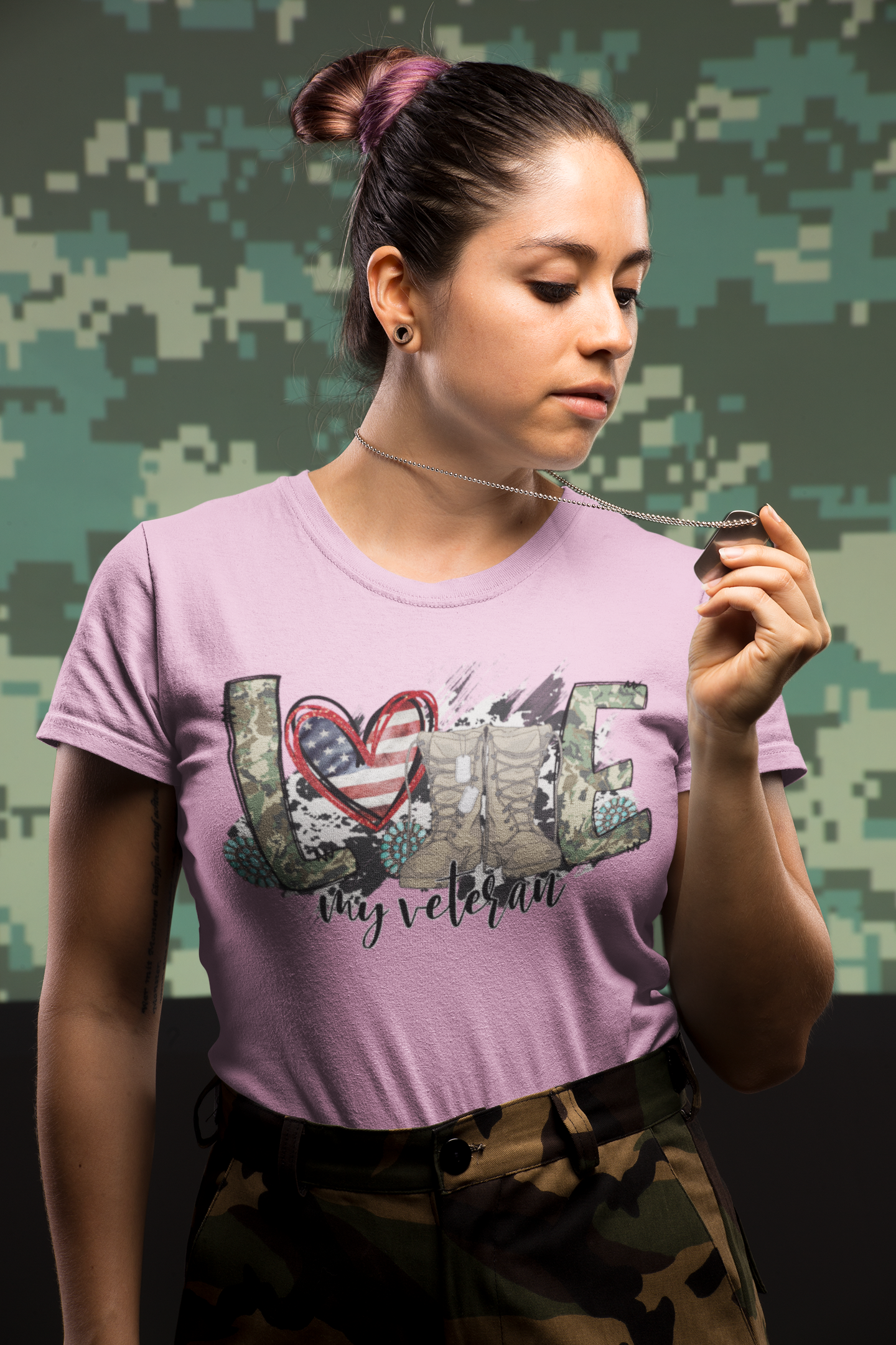 Love My Veteran Honor Veterans Day  Mens T-shirt 