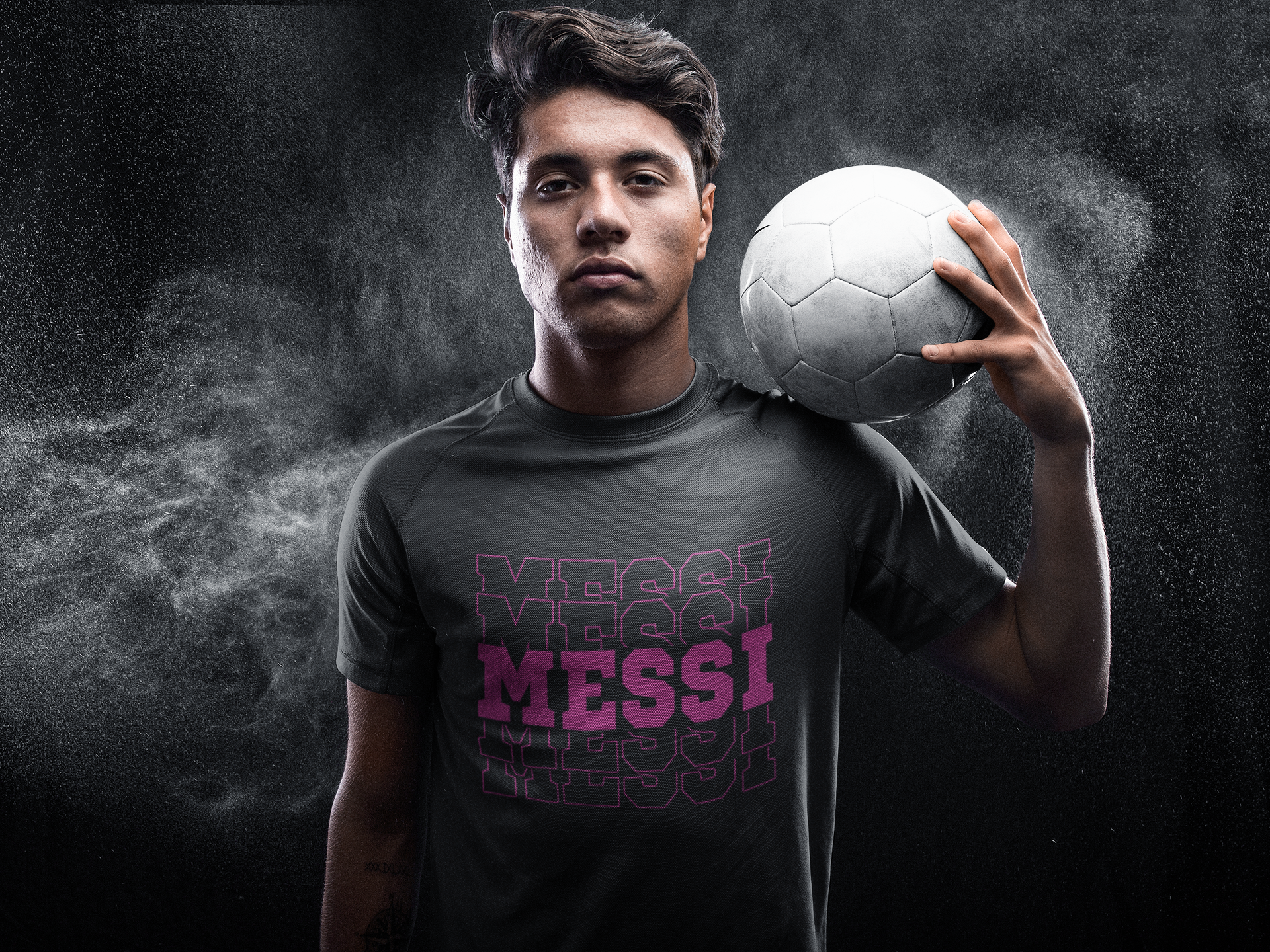 Messi Miami Futbol Mens T-shirt Black