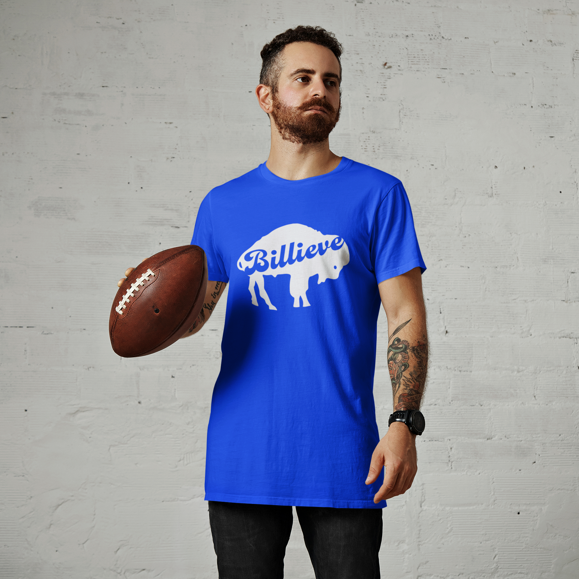 Billieve Bills Mafia Mens T-shirt Royal Blue