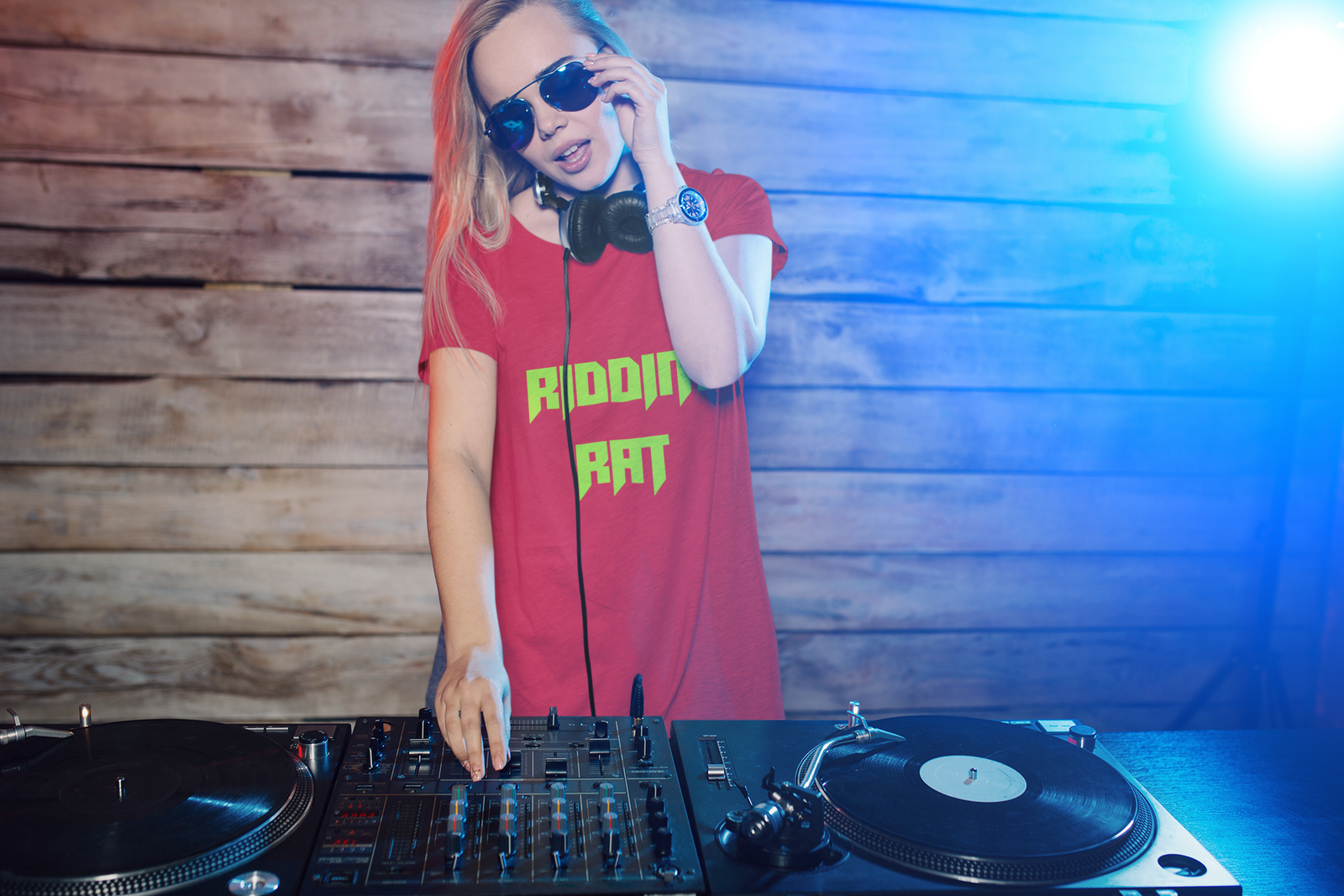 Riddim Rat Rhythm Club Rave EDM Men's T-shirt Black