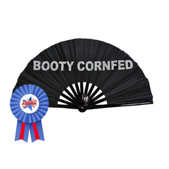 Booty Cornfed Large Concert Hand Fan - Foldable Handheld Cowboy Carter Fan, Perfect for Festivals, Raves, Abanicos de Mano para Fiesta