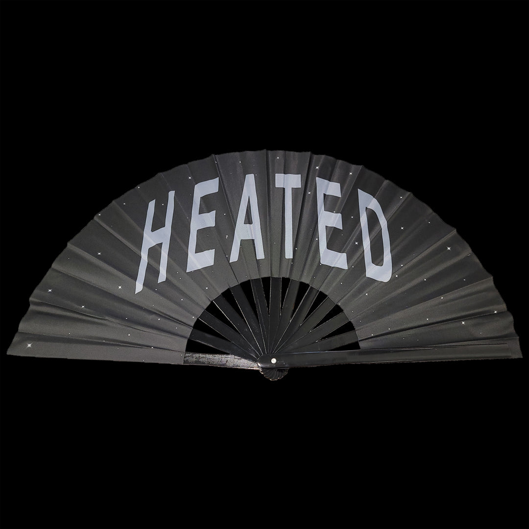 HEATED Large Concert Hand Fan - Foldable Handheld Renaissance Fan, Perfect for Festivals, Raves, Abanicos de Mano para Fiesta