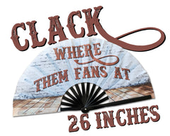 BRICK WHERE THEM FANS AT Large Concert Hand Fan - Folding CLACK Fan, Perfect for Line Dancing, Festivals, Raves