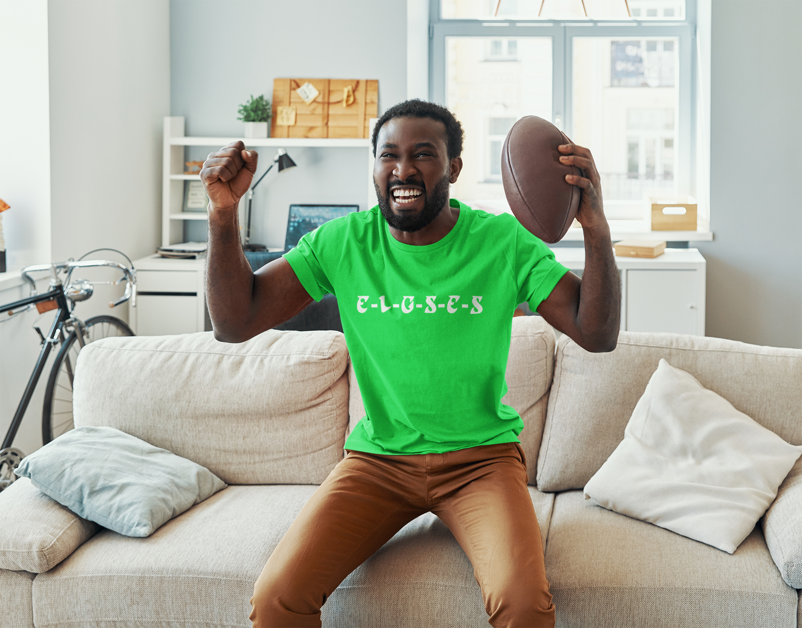 E-L-G-S-E-S Eagles Chant Mens T-shirt Kelly Green