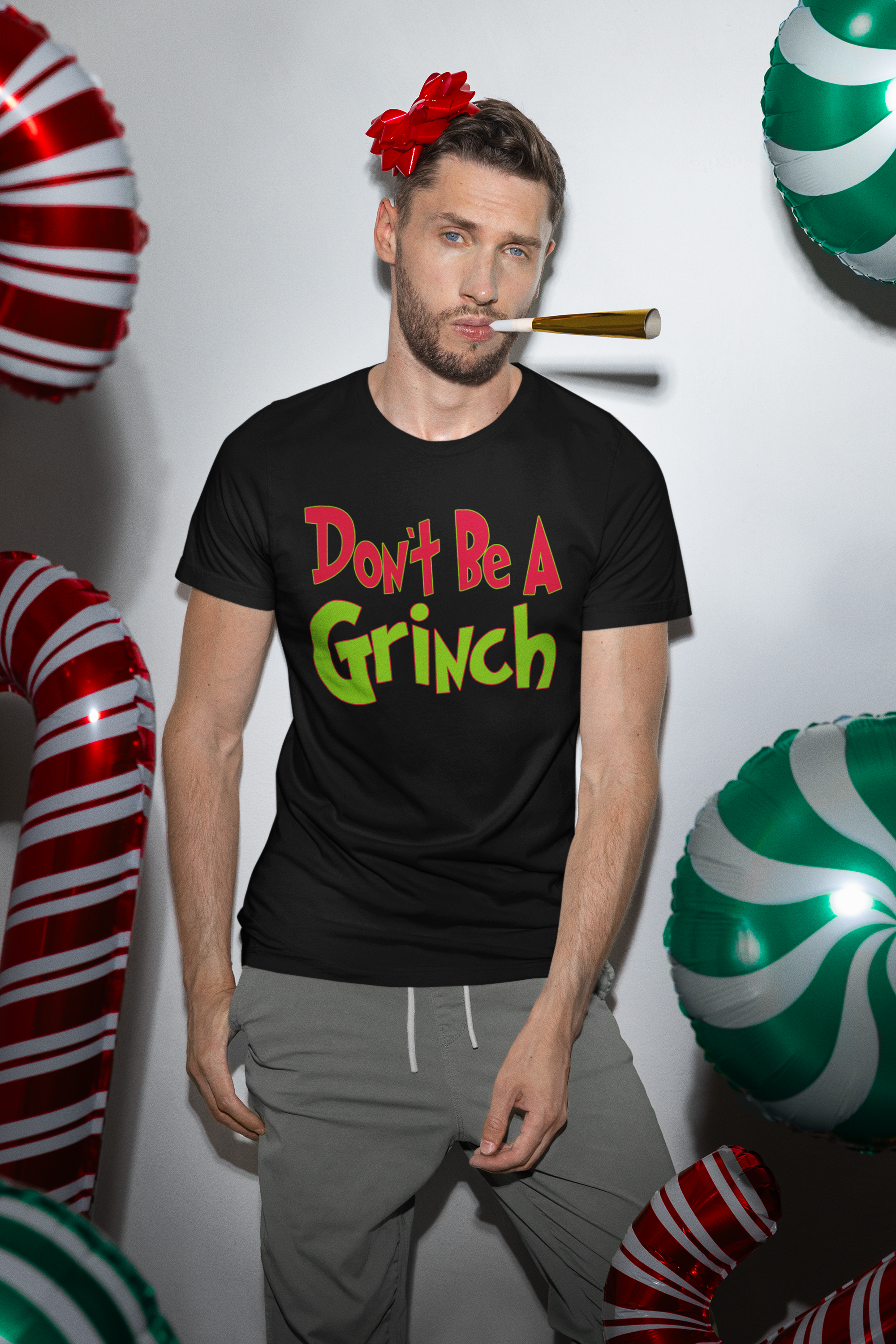 Don't Be A Gr-nch Jolly Grinchmas Merry Christmas  Mens T-shirt 