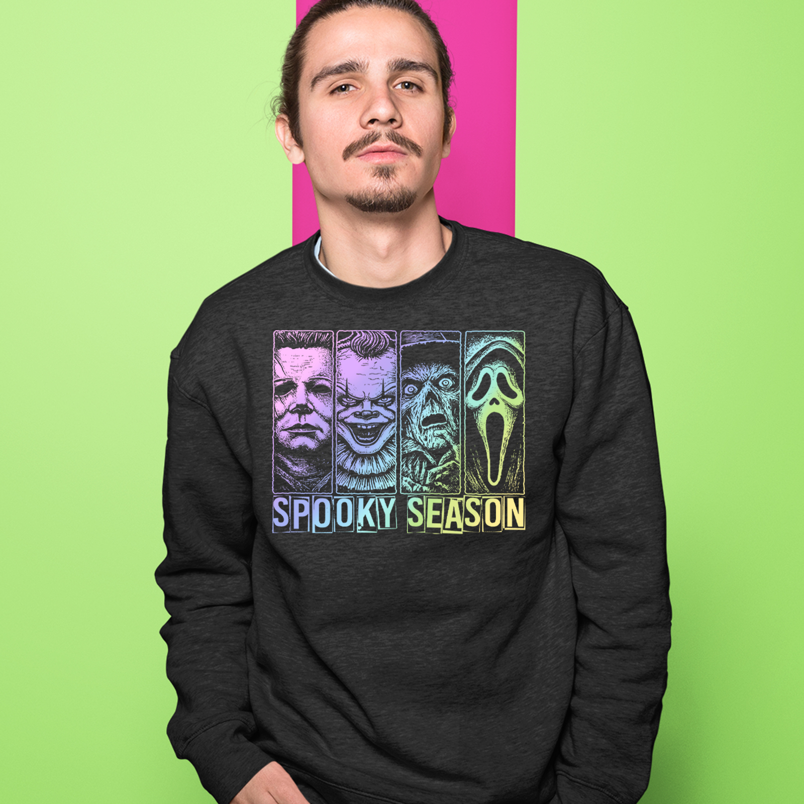 Spooky Season Horror Icons Halloween Mens T-shirt Black